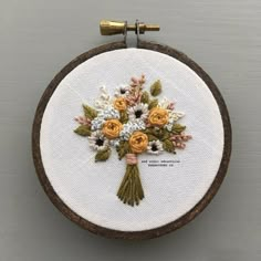 Learn how to embroider a flower bouquet - Digital Pattern | And Other Adventures Embroidery Co Embroidery Bouquet, Bouquet Embroidery, Diy Hand Embroidery, Digital Embroidery Patterns, Diy Embroidery Patterns, Hand Embroidery Tutorial, Be An Artist, Embroidery Bags, Hand Embroidery Flowers