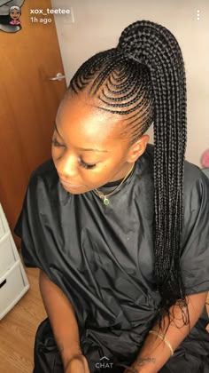 4c Ponytail Hairstyles For Black Women, Nigerian Braids Hairstyles, Latest Braided Hairstyles, Ghana Braids Hairstyles, Cornrow Ponytail, Hairstyles For Ladies, Feed In Braids Hairstyles, African Hair Braiding Styles, Box Braids Hairstyles For Black Women