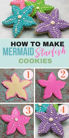 how to make mermaid starfish cookies