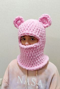 Hand knitted plush balaclava is made of extremely soft, high-quality Alize brand yarn.  This material is lightweight and breathable, brings warmth in cold weather.  Material: 100% Micropolyester yarn, hypoallergenic, anti-bacteria, sensitive, soft-touch. Color: pink, yellow, brown, or other colors.  Size: XS, S, M, L, XL, XXL, XXXL. Handwork at home. Perfect gift: - for teenagers - a gift for women - a gift for men - skier gift - a warm gift for any occasion Please email me if you are interested Pink Balaclava, Warm Balaclava Mask For Winter, Warm Balaclava For Winter, Solid Winter Balaclava Mask, Winter Balaclava Mask, Solid Color Balaclava For Winter, Pink Full Face Balaclava For Winter, Warm Acrylic Balaclava For Winter, Skier Gifts