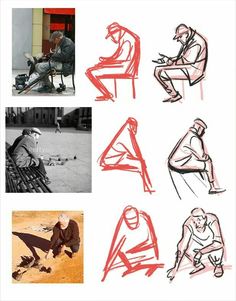 some people are sitting on benches and one is drawing