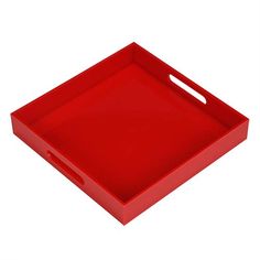 a red tray with handles on an isolated white background