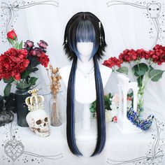 This price is for a wig only, others are not included.   	 		 			Size 			Free Size 		 		 			Length 			80-85 Short Blue Wig, Highlighted Wig, Bangs Wispy, Oc Hair, Short Blue Cosplay Wig, Harajuku Wig, Harajuku Wigs, Blue Wig Epic Cosplay Wigs, Air Bangs