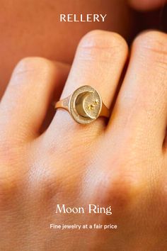 Wear this moon ring, a powerful symbol, as a reminder of your strength, enlightenment, and connection to the sky. The moon has had many historical manifestations. womens jewelry rings, Womens jewelry trends 2020, Womens jewelry fashion, Jewelry accessories, Womens gold ring, Jewelry gold rings, Trendy gold ring, womens rings, Unique womens rings, Casual womens ring, womens rings fashion! #womensrings #jewelry #rellery #goldrings #rings Celestial Half Moon Jewelry For Anniversary, Celestial Oval Moon Phase Jewelry, Adjustable Moon Shaped Gold Ring, Celestial Adjustable Open Ring Jewelry, Adjustable Moon-shaped Gold Ring, Adjustable Gold Ring With Moon Charm, Gold Adjustable Ring With Moon Charm, Adjustable Celestial Open Ring Jewelry, Celestial Moonstone Ring With Moon Charm