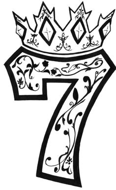 the number seven with a crown on top