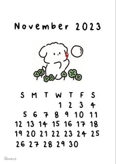 the calendar for november 2013 with an elephant holding a green leaf in it's trunk