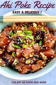 Ahi Poke Recipe, Raw Tuna, Sushi Grade Tuna