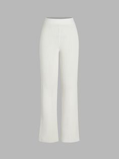 white rib knit wide leg pants Style Wide Leg Trousers, Knitted Pants, Casual Work, Trendy Clothes For Women, Knit Pants, Wide Leg Trousers, Happy Hour, Cider, Pretty Outfits