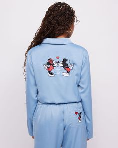 OFFICIAL COLLABORATION WITH DISNEY OH BOY! Do we have the jacket for you- it's a premium satin with detailed Mickey Mouse and Minnie Mouse embroidery on the back- because we all love their love! The cutest understated Disney piece has arrived and it's ready for you to wear right now. Details: Satin jacket Mickey Mouse Mouse Embroidery, Disney Outfits Women, Mickey Mouse Outfit, Mickey Mouse And Minnie Mouse, Disney Themed Outfits, Minnie Mouse Outfits, Disney Jacket, Disney World Outfits, Monogram Outfit