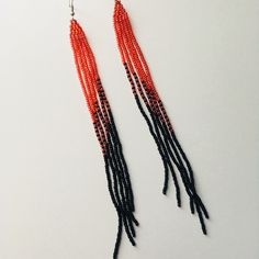 New! Red & Black Shoulder Length Beaded Earrings Custom 7" Beaded Earrings Handmade, Lightweight, Makes A Statement Location: Columbia Size: 7" Long X 1/2" Wide Colors: Red And Black Condition: Brand New [Never Had Tags] Retail: $50 = Price Is Firm Unless You Bundle Bundle With 2 Other Items And Save 15% = New To Poshmark? Use Code Seekristenshop To Save $10 Black And Red Beaded Earrings, Long Seed Bead Earrings, Blue Statement Earrings, Pearl Teardrop Earrings, Earrings Patterns, Gold Earrings For Women, Handmade Earrings Beaded, Beaded Earrings Patterns, Pearl And Diamond Earrings