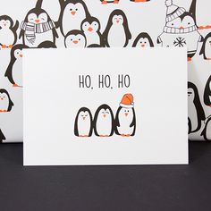 Penguin Card Ideas, Christmas Card Penguin, Christmas Cards Drawing, Chrismas Cards, Christmas Cards Kids, Christmas Card Art, Cute Christmas Wallpaper, Christmas Card Crafts