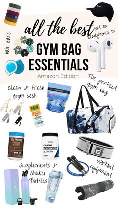 all the best gym bag essentials for every woman in your life, including water bottles, yoga mats, and more