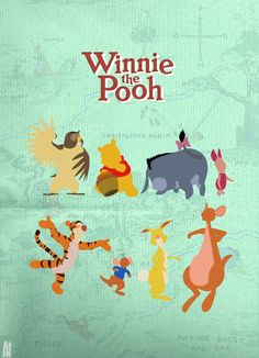 winnie the pooh poster with many different characters