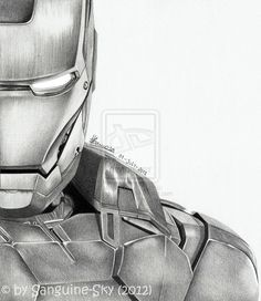 a drawing of iron man from the avengers movie