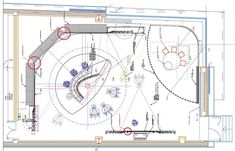 an architectural drawing shows the layout of a basketball court