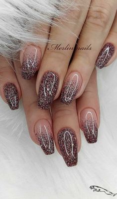 Chunky Glitter Nails, Glitter Nail Designs, Shiny Nails Designs, Glitter Nails Acrylic, Shiny Nails, Pretty Nail Art