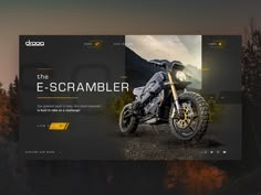 the website is designed to look like an e - scrambler motorcycle, but it's not for sale