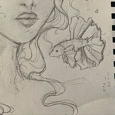 #sketch #dibujo #sirena #mermaid #betafish Beta Fish Doodle, Flowy Fish Drawing, Cute Betta Fish Drawing, Mermaid Betta Fish, How To Draw A Beta Fish, Betta Tanks Ideas, Betta Fish Drawing Easy, Beta Fish Drawing Simple, Beta Fish Sketch