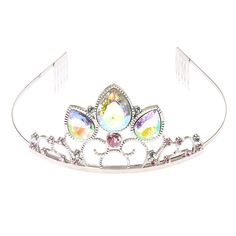 Claire's Club Silver Princess Tiara Princess Tattoo, Tiara Headband, Silver Tiara, Trendy Fashion Accessories, Rhinestone Tiara, Doll Clothes Barbie, Princess Tiara, Iridescent Crystal, Headband Tiara