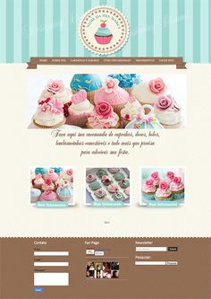 an image of a website page with cupcakes on the front and back pages