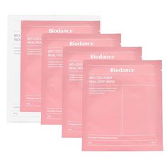 biodance bio collagen deep mask 4 sheets Biodance Collagen Mask, Korean Face Mask Aesthetic, Korean Mask Skincare, Biodance Mask, Face Masks Korean, Face Mask Routine, Yesstyle Products, Face Mask Korean, Collagen Face Mask