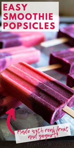 homemade popsicles made with real fruit and yogurt are the perfect summer treat