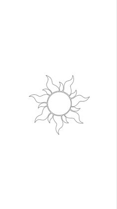 a drawing of a sun on a white background with the outline of it in black and white