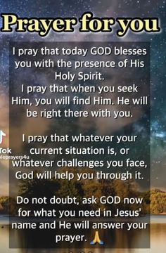 a prayer for you with the words, i pray that today god