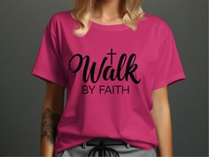 Discover our exclusive "Walk By Faith" Christian t-shirts, designed to inspire and uplift. Perfect for those who want to wear their faith proudly, these shirts feature bold scripture-based quotes that resonate with the Christian community. Whether you're looking for faith-inspired apparel for yourself or as a meaningful gift, our collection of high-quality, comfortable Christian t-shirts is ideal for everyday wear. Express your beliefs with our "Walk By Faith" designs, rooted in scripture and filled with messages of hope, strength, and trust in God. Shop now and walk in faith, style, and purpose. Based Quotes, Walk In Faith, Hope Strength, Quotes Christian, Trust In God, Faith Walk, Christian T Shirts, Faith Christian, Christian T Shirt