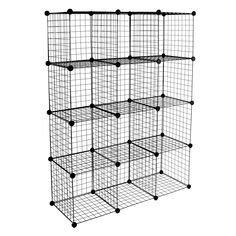 Modular storage cubes can be built in various shapes to adapt to your space and environment.. Multifunctional metal wire cube storage organizer can be used as a bookcase, a clothes organizer, a display shelf or a toy storage solution.. Package includes 43 metal wire panels and 40 durable ABS plastic connectors for 12-cubes that can be customized in various configurations.. Mount-It! 56-in H x 42-in W x 14-in D Black Stackable Metal Cube Organizer | WI-4013 Wire Cube Storage, Grid Organizer, Modular Bookshelves, Cube Storage Organizer, Cube Storage Shelves, Toy Storage Solutions, Wire Shelving Units, Metal Grid, Storage Cubes