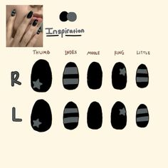 Very Easy Nails, Nail Pattern Ideas, Nail Ideas To Do At Home Easy, Valorant Nails Ideas, How To Stop Picking Nails, Single Color Nail Ideas, Nails Template, Grunge Nails Ideas, Nail Template Designs