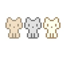 an image of three cats in pixel art style