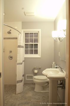 the bathroom is clean and ready for us to use in its new owner's home