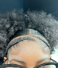 Plaited Hairstyles For Black Women Natural Hair, Two Cornrows With Puff, Braided Puff Hairstyles Black Women, Easy Braided Styles For Black Women, Cornrow Into Ponytail Natural Hair, 2 Braids With Puff Natural Hair, Front Braid Hairstyles For Short Hair, 4c Hairstyles Natural 4c Hair