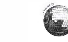 a black and white photo of a disco ball with the word jimmy written on it