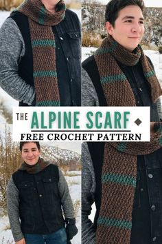 the alpine scarf is free crochet pattern and it's easy to make