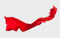 a red cloth blowing in the wind on a white background, with no image to describe