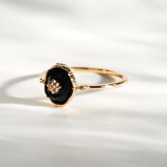 Black Birthstone Rings For Gifts, Black Birthstone Ring Gift, Black Birthstone Jewelry For Wedding, Black Birthstone Rings For Anniversary, Black Wedding Jewelry With Birthstone, Black Birthstone Jewelry For Promise Ring, Black Birthstone Rings, Fine Jewelry Black Rings As Gift, Black Fine Jewelry Ring As A Gift