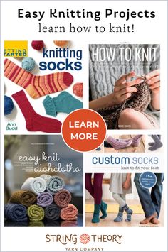 knitting books with the title easy kniting projects learn how to knit, learn more