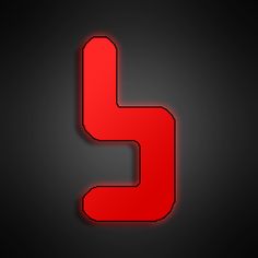 the letter s is made up of red and black lines on a dark background,