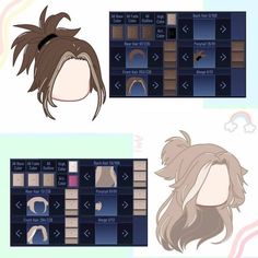 the hair styles are shown in three different ways