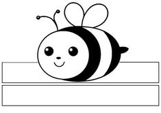 a black and white drawing of a bee sitting on top of a piece of paper