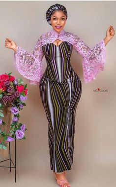 Ankara Dress Designs, Nigerian Dress, Stylish Midi Dress, Xxxl Dress, Loose Midi Dress, 2piece Outfits, African Lace Dresses, Purple Midi Dress, Trumpet Sleeve