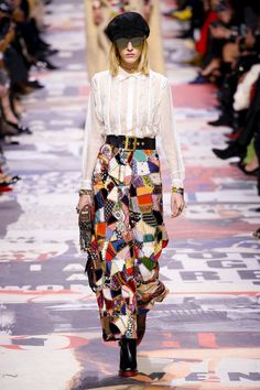 Christian Dior | Ready-to-Wear - Autumn 2018 | Look 28 Outfits Mujeres, Dior 2018, H.e.r Style, 2018 Runway, Patchwork Fashion, Fashion Patchwork, Anti Fashion, Fashion Week 2018