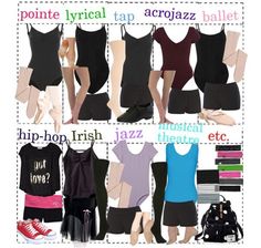 a collage of different types of women's clothing and accessories with words describing the names of each item