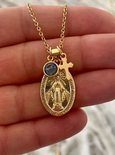 Miraculous Mary Medal Virgin Mary Necklace Gold Catholic Medal Personalized Gifts Religious Gifts Prayers List, Quinceanera Waltz, Virgin Mary Necklace Gold, Mary Necklace Gold, Our Lady Of Miraculous Medal, Mother Mary Necklace, Birthday Gift List, Old Bible, Catholic Jewelry Necklace