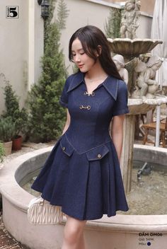 Denim Dress Outfit, Chinese Fancy Dress, Graduation Poster, Simple Frocks, Dinner Dress Classy, Classy Prom Dresses, Satin Evening Dresses, Classy Casual Outfits, Classy Casual