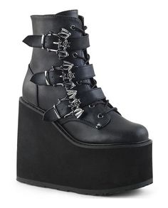 SWING-103 Bat Buckle Boots Demonia Boots, Alternative Shoes, Goth Shoes, Goth Boots, Gothic Boots, Demonia Shoes, Gothic Shoes, Vegan Leather Boots, Dr Shoes