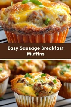 Easy Sausage Breakfast Muffins Sausage Gravy Biscuit Muffins, Hearty Breakfast On The Go, Breakfast Ideas To Go Make Ahead, Easy Few Ingredient Breakfast, Easy Sausage Muffins, Sausage Breakfast Muffins Bisquick, Make Ahead Breakfast Egg Muffins, Easy Sausage Breakfast Muffins, Muffin Pan Breakfast Recipes