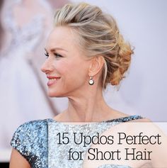 15 Updos Perfect for Short Hair - Worn by celebrities on the red carpet, these buns, twists, and pinned looks work best with above-the-shoulder locks. Updos That Frame Your Face, Updo That Covers Ears, Updo Hairstyles Front View, Bridal Updo Front View, Hair Updos For Weddings, Lauren Conrad Updo Hairstyles, Updo Front View, Lauren Conrad Hair Updo, Updos For Weddings